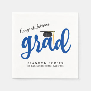 Serviette En Papier Blue Boy Congrats Grad Class of 2018 Graduation