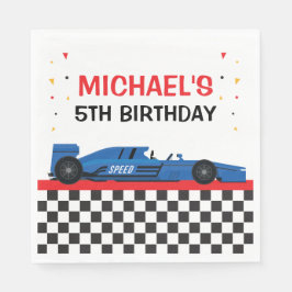 Serviette En Papier Blue Car Racing Party