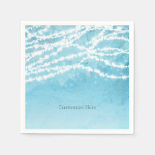 Serviette En Papier Blue Celestial String éclaire Rustique Mariage Par