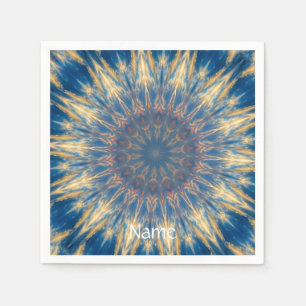 Serviette En Papier Blue Chakra Kaleidoscope Thunder_Cove