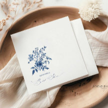Blue Chinoiserie Floral Fête des mariées Napkin