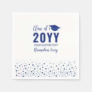 Serviette En Papier Blue Confetti Classe de l'année Graduation Party