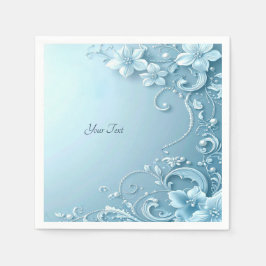 Serviette En Papier Blue Decorative Floral