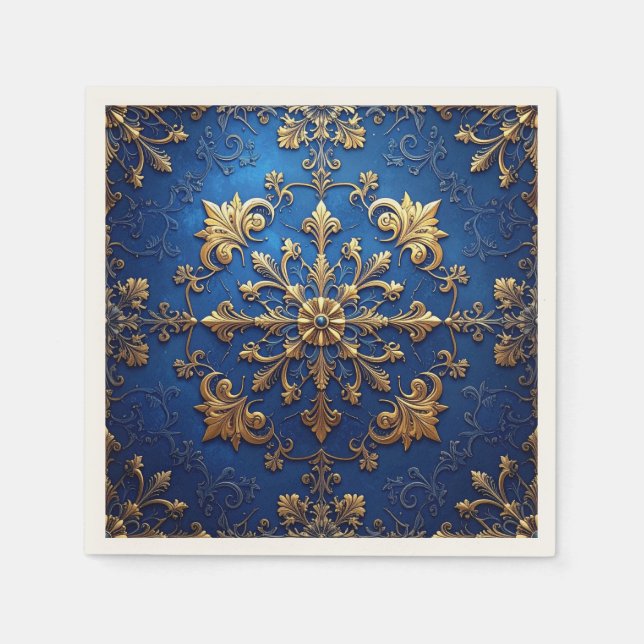 Serviette En Papier Blue Decorative Holiday Napkin (Devant)