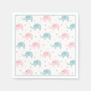 Serviette En Papier Blue Elephants Boy Baby shower mignon