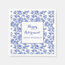 Blue Floral Retirement Party