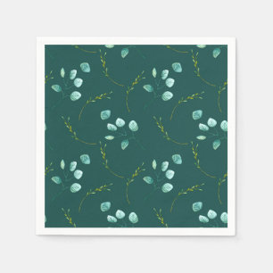 Serviette En Papier Blue Garden Watercolor Mariage