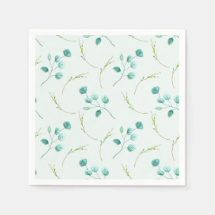 Serviette En Papier Blue Garden Watercolor Mariage