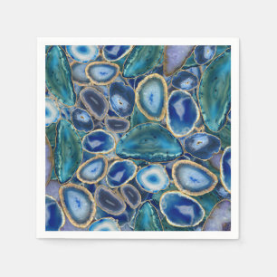 Serviette En Papier Blue Geodes