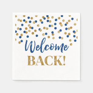 Serviette En Papier Blue Gold Confetti Welcome Back Naples