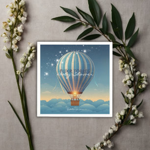 Serviette En Papier Blue Hot Air Balloon Adventure Attend Baby shower
