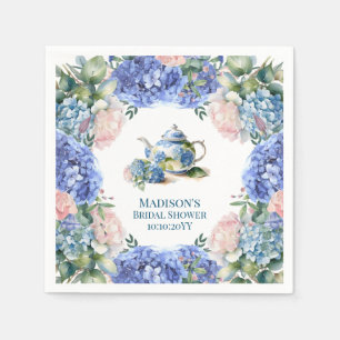 Serviette En Papier Blue Hydrangea Bride Tea Party
