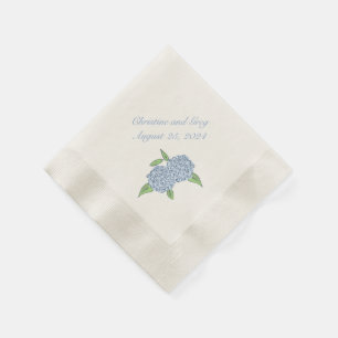 Serviette En Papier Blue Hydrangea Classic Mariage Fête des mariées