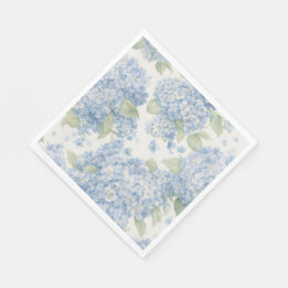 Serviette En Papier Blue Hydrangea Floral Luncheon Napkins