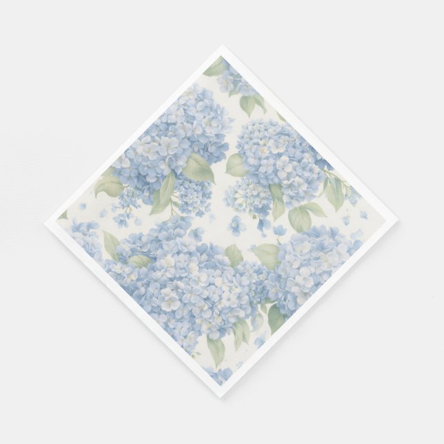 Serviette En Papier Blue Hydrangea Floral Luncheon Napkins (Coin)