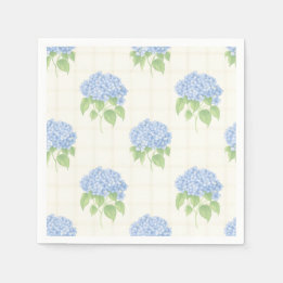 Serviette En Papier Blue Hydrangea Garden Party Cocktail Napkins