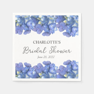 Serviette En Papier Blue Hydrangea Petals Fête des mariées personnalis
