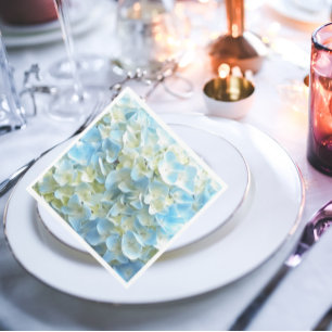 Serviette En Papier Blue Hydrangea Petals Floral