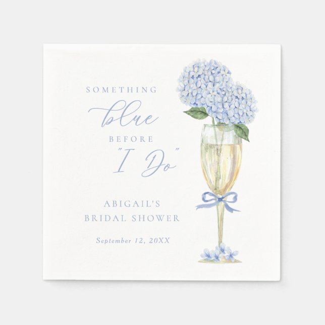 Serviette En Papier Blue Hydrangea Something Blue Personalized (Devant)