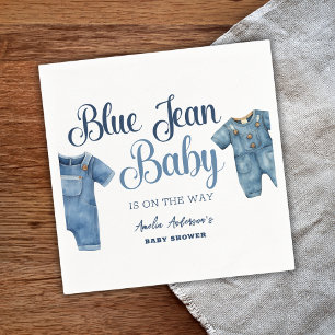 Serviette En Papier Blue Jean Baby Denim Boy Baby shower Papier Napkin