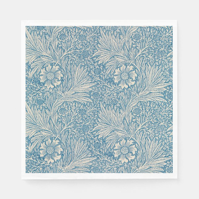 Serviette En Papier Blue Marigolds (par William Morris) (Devant)