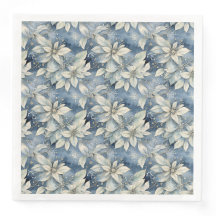 Blue Poinsettia Elegance Silver et Blue Winter