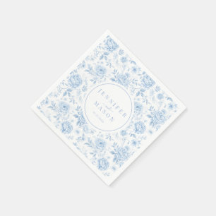 Serviette En Papier Blue Porcelain Chinoiserie Floral Mariage