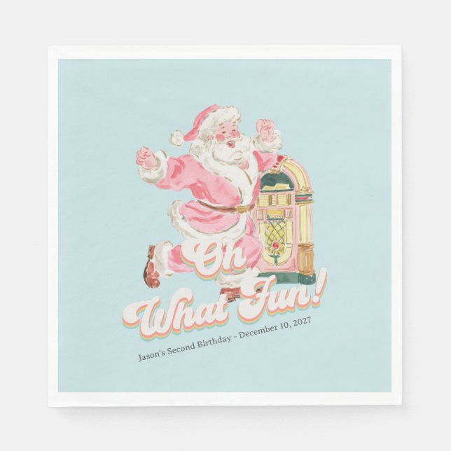 Serviette En Papier Blue Retro - Fête de Noël Super (Devant)