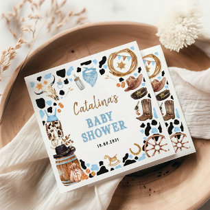 Serviette En Papier Blue Rodeo Western Cowboy Baby shower