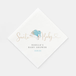 Serviette En Papier Blue Santa Hat Noël Père Noël Baby shower bébé