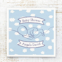 Blue Sky et Clouds Boy Baby shower