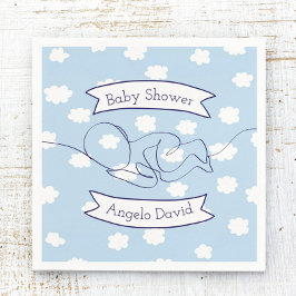 Serviette En Papier Blue Sky et Clouds Boy Baby shower