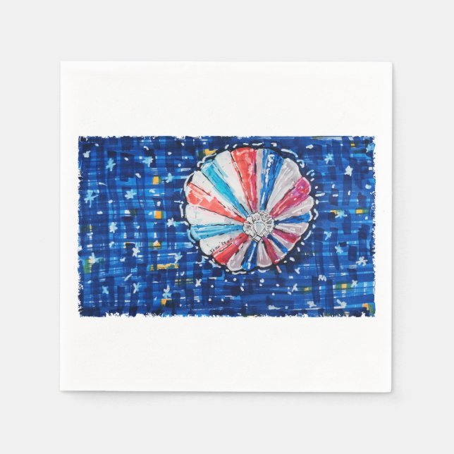 Serviette En Papier Blue Sky Hot Air Balloon (Devant)