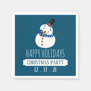 Serviette En Papier Blue Snowman, fête de Noël