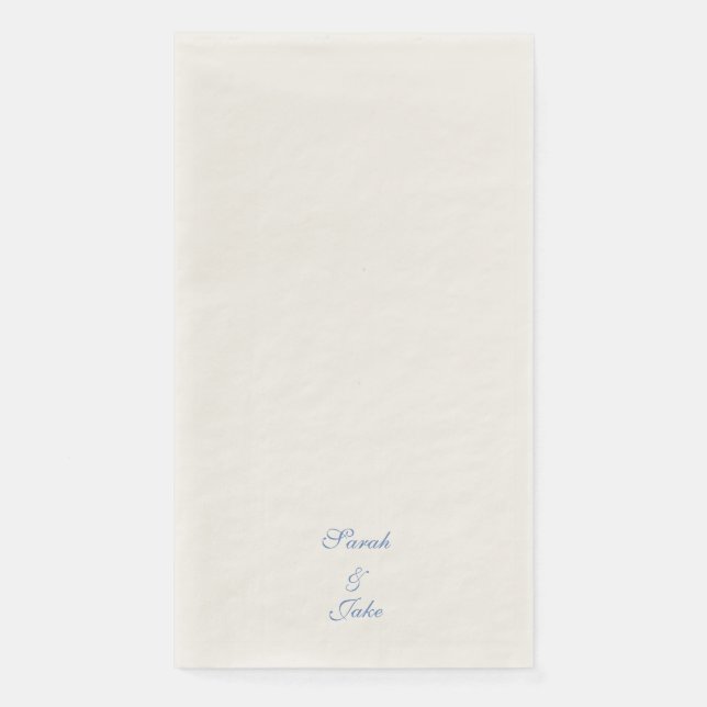 Serviette En Papier Blue Text Cream Wedding (Devant)
