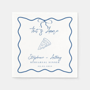 Serviette En Papier Blue That's Amore Pizza Rehearsal Dinner
