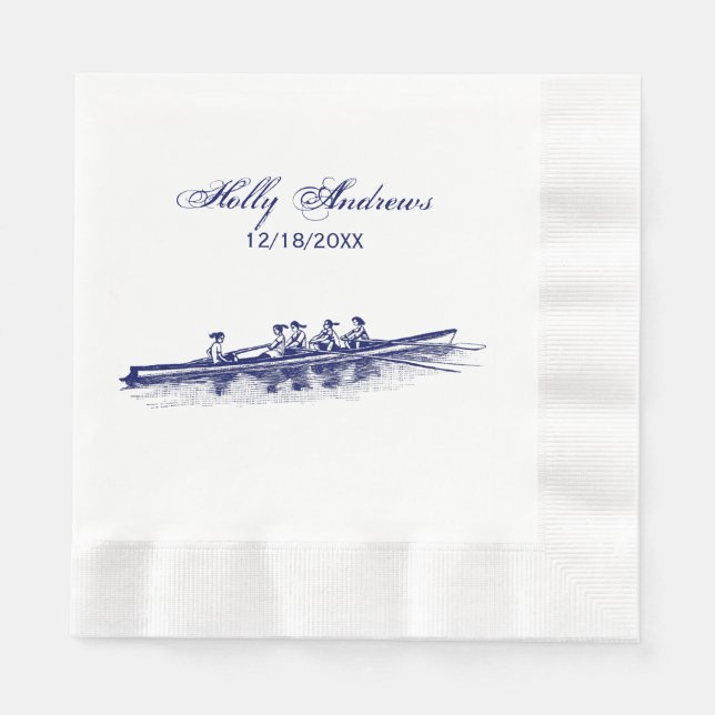 Serviette En Papier Blue Women Rowers Crew Team Sports nautiques (Devant)