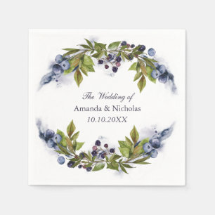 Serviette En Papier Blueberry mariage de automne personnalisé
