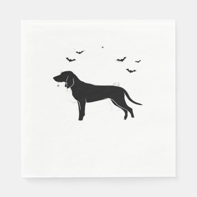 Serviette En Papier Bluetick Chien - Halloween Lune Silhouette Classic (Devant)