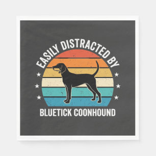 Serviette En Papier Bluetick Coonhound Coucher de soleil Rétro Chien
