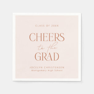 Serviette En Papier Blush Terracotta Personnalisé Accueil Grad Party