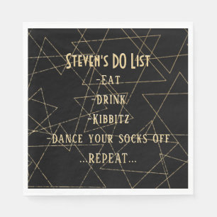Serviette En Papier BM Bat Bar Mitzvah Gold Stars