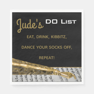 Serviette En Papier BM Bat Bar Mitzvah Gold Yad Napkins