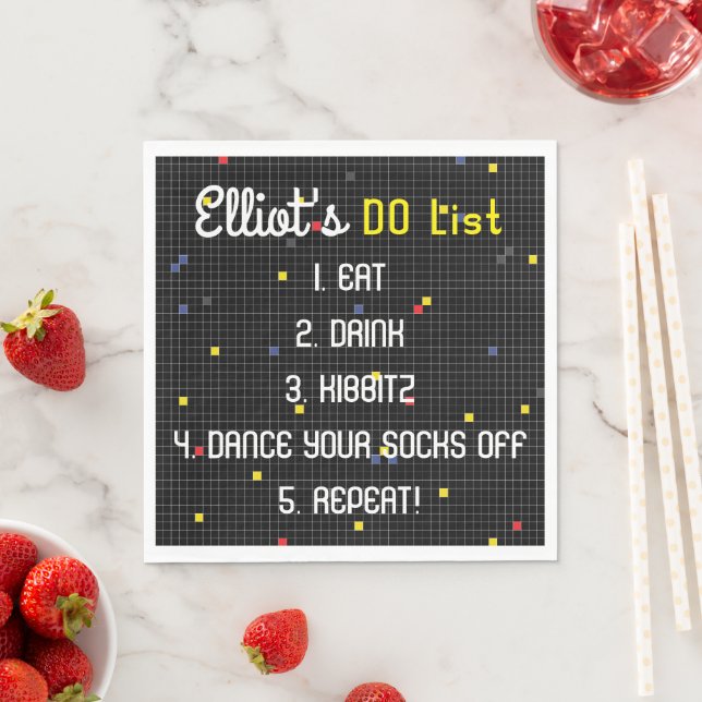 Serviette En Papier BM Bat Bar Mitzvah Jeu sur (En situation)