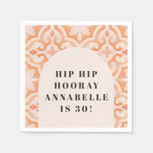 Serviette En Papier Bohème aquarelle pascal marocain pêche anniversair