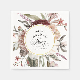 Serviette En Papier Bohème Fantaisie Florale Aquarelle pour Enterremen