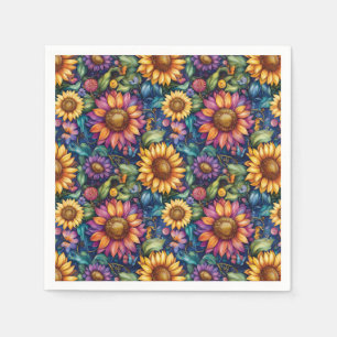 Serviette En Papier Bohème Floral Dreamscape Vibrant Motif
