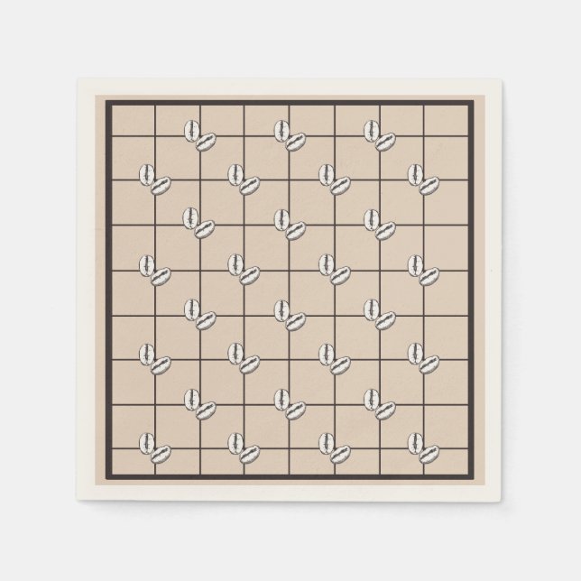 Serviette En Papier Bohème Rustique Hiver Café Bean Brown Plaid (Devant)