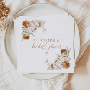 Serviette En Papier BOHEME Terracotta Floral Bohème Enterrement de Vie