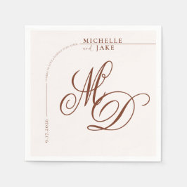 Serviette En Papier Boho Arch Minimaliste Calligraphie Script Mariage